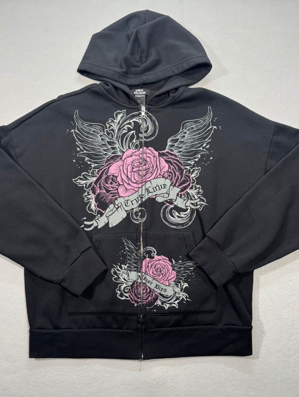 Social Collision “True Love” Womens Zip Up Jacket M